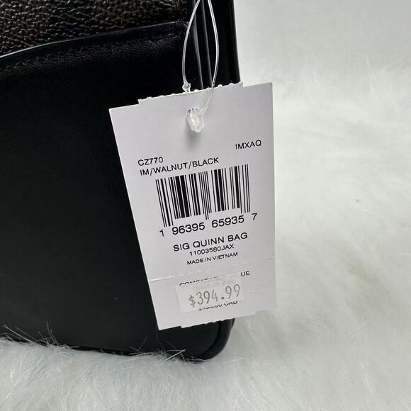 COACH Quinn Bag In Signature Canvas Shoulder/Crossbody Walnut/Black CZ770 NWT - Picture 4 of 6